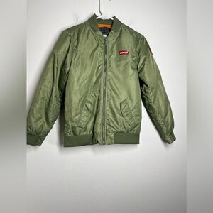 Levi's Boys' Full Zip Bomber Jacket MP7  Green Large (12-13 Years)